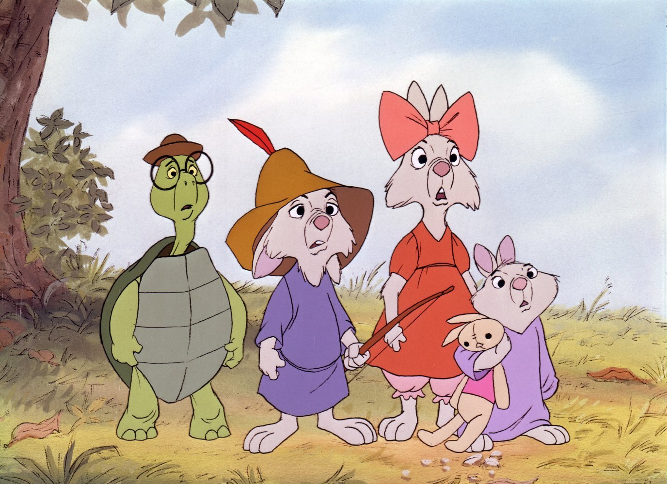 The young turtle and rabbits from Disney's Robin Hood